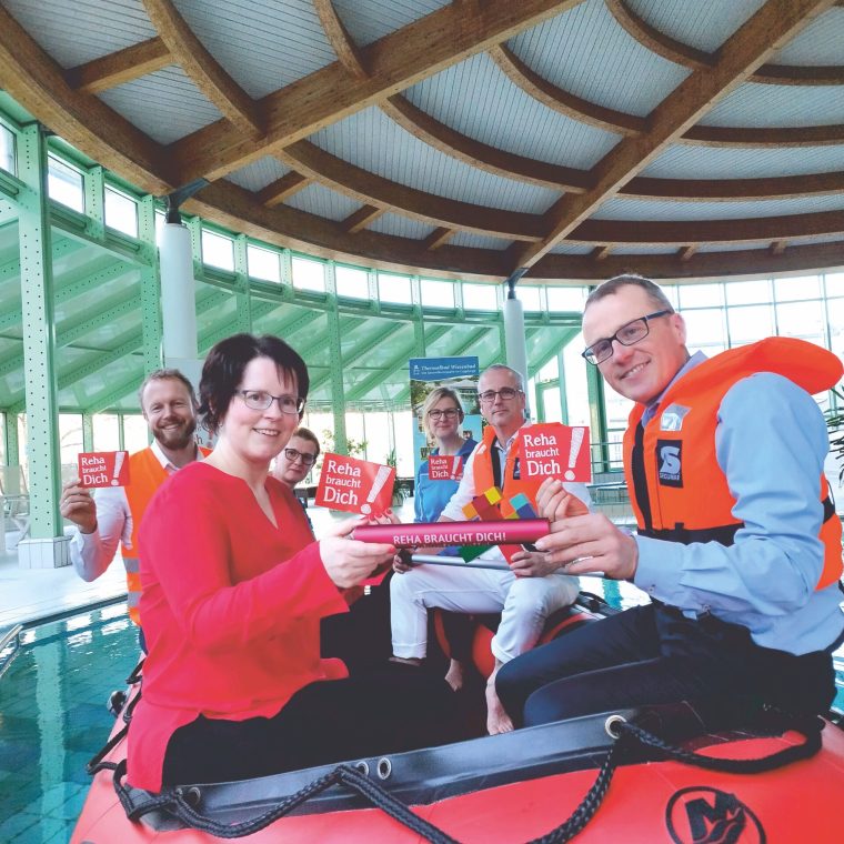 Staffelübergabe im Thermalbad Wiesenbad an Alexander Krauß (CDU).